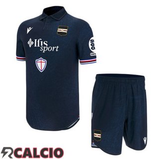 Terza Maglie Calcio UC Sampdoria Bambino Nero 2025/2026  Terza Maglie Calcio UC Sampdoria Bambino Nero 2025/2026