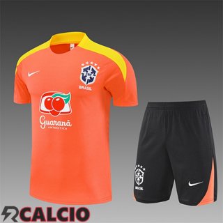 Insieme T Shirt Allenamento Brasile Bambino Arancia/Giallo 2025/2026