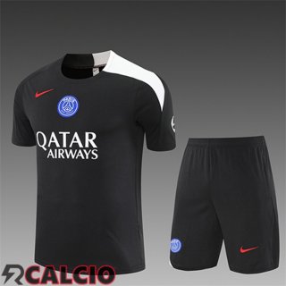 Insieme T Shirt Allenamento PSG Bambino Nero/Blu 2025/2026
