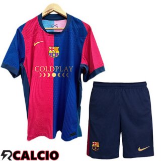 Prima Maglia FC Barcellona Bambino COLDPLAY Blu Rosso 2024/2025