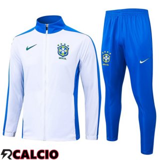 Insieme Tuta Calcio - Giacca Brasile Bianco 2024/2025  Insieme Tuta Calcio - Giacca Brasile Bianco 2024/2025
