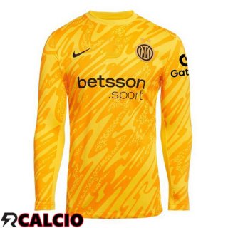 Maglia Inter Milan Portiere Manica Lunga Giallo 2024/2025  Maglia Inter Milan Portiere Manica Lunga Giallo 2024/2025