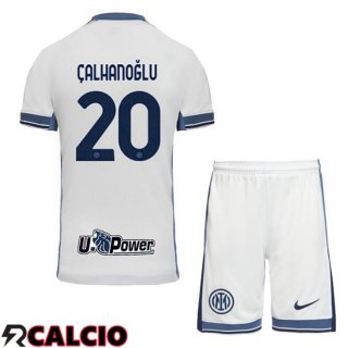 Seconda Maglia Inter Milan (ÇALHANOĞLU 20) Bambino Bianco 2024/2025