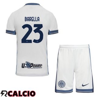 Seconda Maglia Inter Milan (BARELLA 23) Bambino Bianco 2024/2025