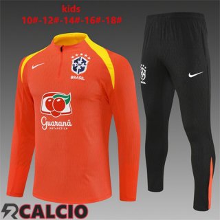 Insieme Tuta Calcio Brasile Bambino Arancia 2025/2026  Insieme Tuta Calcio Brasile Bambino Arancia 2025/2026