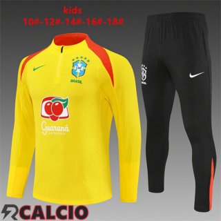 Insieme Tuta Calcio Brasile Bambino Giallo 2025/2026  Insieme Tuta Calcio Brasile Bambino Giallo 2025/2026