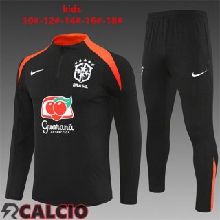 Insieme Tuta Calcio Brasile Bambino Nero 2025/2026  Insieme Tuta Calcio Brasile Bambino Nero 2025/2026
