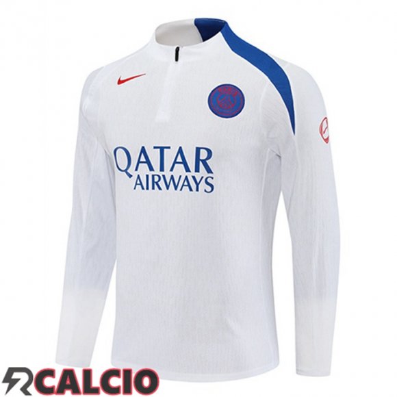 Felpa Allenamento Paris PSG Bianco 2025/2026  Felpa Allenamento Paris PSG Bianco 2025/2026