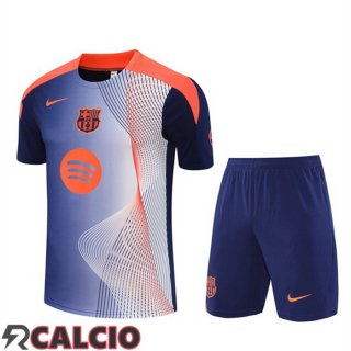 Insieme T Shirt Allenamento FC Barcellona + Pantaloncini Blu Reale 2025/2026