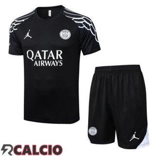 Insieme T Shirt Allenamento Paris PSG + Pantaloncini Nero 2025/2026
