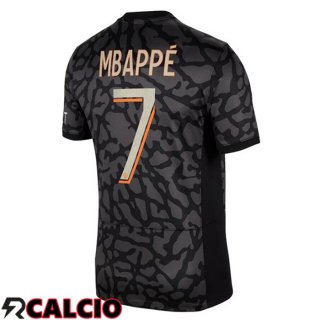 Terza Maglia Paris PSG (Mbappé 7) Nero 2023/2024  Terza Maglia Paris PSG (Mbappé 7) Nero 2023/2024