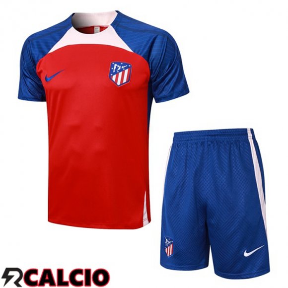 T Shirt Allenamento Atletico Madrid + Pantaloncini Rosso Blu 2023/2024