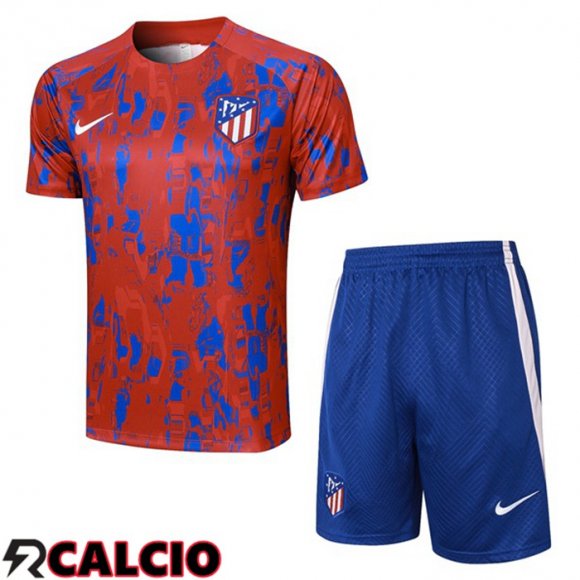 T Shirt Allenamento Atletico Madrid + Pantaloncini Rosso Blu 2023/2024