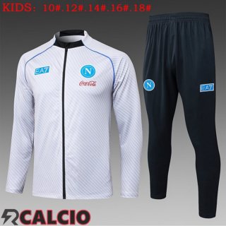 Insieme Tuta Calcio - Giacca SSC Napoli Bambino Bianco 2025/2026