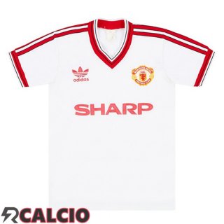 Seconda Maglie Calcio Manchester United Retro Bianco 1986-1988