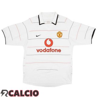 Terza Maglie Calcio Manchester United Retro Bianco 2003-2005