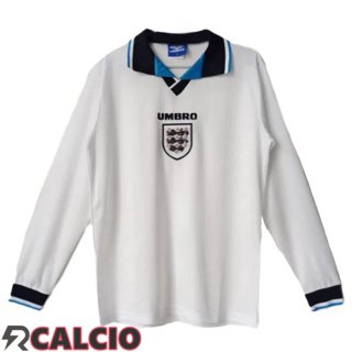 Prima Maglie Calcio Inghilterra Retro Manica Lunga Bianco 1996  Prima Maglie Calcio Inghilterra Retro Manica Lunga Bianco 1996