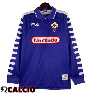 Prima Maglia ACF Fiorentina Retro Manica Lunga Blu 1998