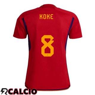 Prima Maglia Spagna (KOKE 8) Rosso Coppa del Mondo 2022
