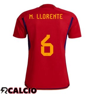 Prima Maglia Spagna (M.LLORENTE 6) Rosso Coppa del Mondo 2022  Prima Maglia Spagna (M.LLORENTE 6) Rosso Coppa del Mondo 2022