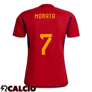 Prima Maglia Spagna (MORATA 7) Rosso Coppa del Mondo 2022  Prima Maglia Spagna (MORATA 7) Rosso Coppa del Mondo 2022
