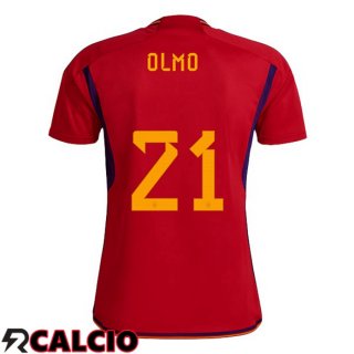 Prima Maglia Spagna (OLMO 21) Rosso Coppa del Mondo 2022  Prima Maglia Spagna (OLMO 21) Rosso Coppa del Mondo 2022
