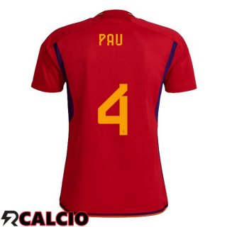 Prima Maglia Spagna (PAU 4) Rosso Coppa del Mondo 2022  Prima Maglia Spagna (PAU 4) Rosso Coppa del Mondo 2022