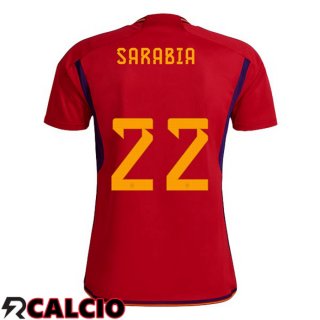 Prima Maglia Spagna (SARABIA 22) Rosso Coppa del Mondo 2022  Prima Maglia Spagna (SARABIA 22) Rosso Coppa del Mondo 2022