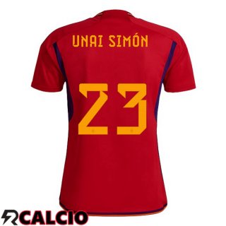 Prima Maglia Spagna (UNAI SIMÓN 23) Rosso Coppa del Mondo 2022