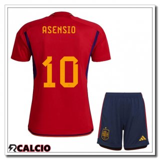 Prima Maglia Spagna (ASENSIO 10) Bambino Rosso Coppa del Mondo 2022