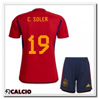 Prima Maglia Spagna (C. SOLER 19) Bambino Rosso Coppa del Mondo 2022
