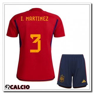 Prima Maglia Spagna (I. MARTINEZ 3) Bambino Rosso Coppa del Mondo 2022