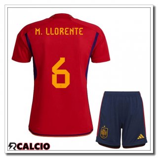 Prima Maglia Spagna (M.LLORENTE 6) Bambino Rosso Coppa del Mondo 2022