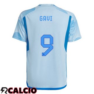 Seconda Maglia Spagna (GAVI 9) Blu Bianco Coppa del Mondo 2022  Seconda Maglia Spagna (GAVI 9) Blu Bianco Coppa del Mondo 2022