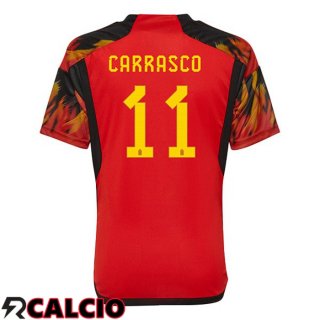 Prima Maglia Belgio (CARRASCO 11) Rosso Coppa del Mondo 2022