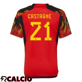 Prima Maglia Belgio (CASTAGNE 21) Rosso Coppa del Mondo 2022