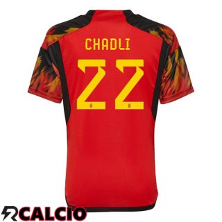 Prima Maglia Belgio (CHADLI 22) Rosso Coppa del Mondo 2022