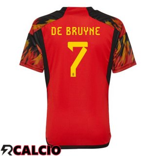 Prima Maglia Belgio (DE BRUYNE 7) Rosso Coppa del Mondo 2022