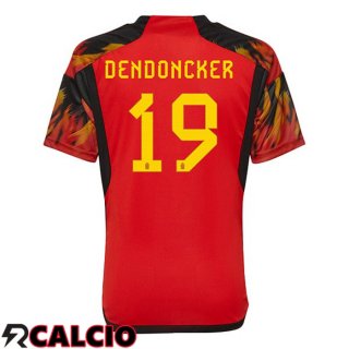 Prima Maglia Belgio (DENDONCKER 19) Rosso Coppa del Mondo 2022