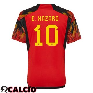 Prima Maglia Belgio (E.HAZARD 10) Rosso Coppa del Mondo 2022