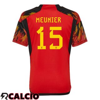 Prima Maglia Belgio (MEUNIER 15) Rosso Coppa del Mondo 2022