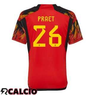Prima Maglia Belgio (PRAET 26) Rosso Coppa del Mondo 2022
