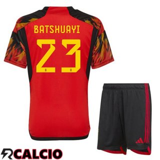 Prima Maglia Belgio (BATSHUAYI 23) Bambino Rosso Coppa del Mondo 2022