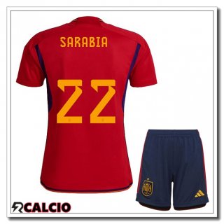 Prima Maglia Spagna (SARABIA 22) Bambino Rosso 2022/2023