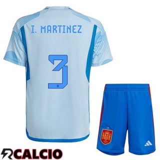 Seconda Maglia Spagna (I. MARTINEZ 3) Bambino Blu Bianco 2022/2023