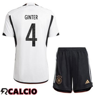 Prima Maglia Germania (GINTER 4) Bambino Nero Bianco 2022/2023