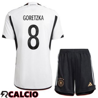 Prima Maglia Germania (GORETZKA 8) Bambino Nero Bianco 2022/2023