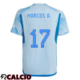 Seconda Maglia Spagna (MARCOS A. 17) Blu Bianco 2022/2023  Seconda Maglia Spagna (MARCOS A. 17) Blu Bianco 2022/2023