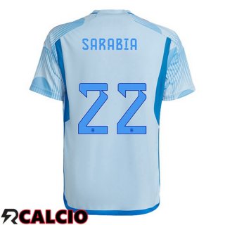 Seconda Maglia Spagna (SARABIA 22) Blu Bianco 2022/2023