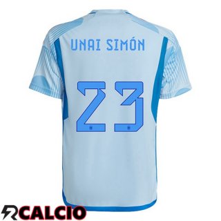 Seconda Maglia Spagna (UNAI SIMÓN 23) Blu Bianco 2022/2023  Seconda Maglia Spagna (UNAI SIMÓN 23) Blu Bianco 2022/2023
